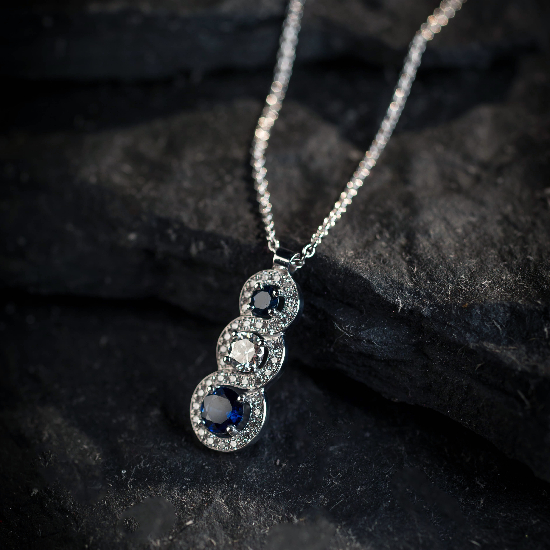 18ct Gold Sapphire and Diamond Pendant by Bridge Jewellery
