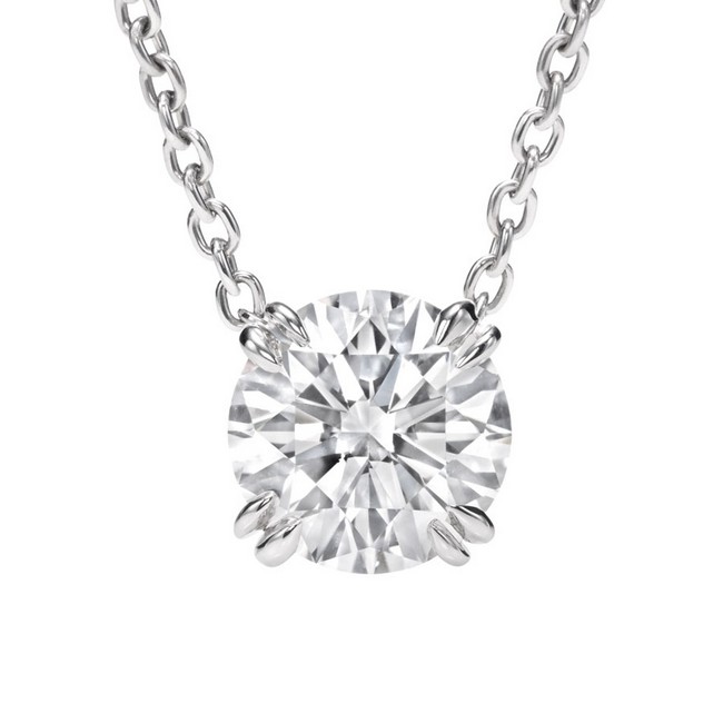 Renaissance 4 Prong Classic Pendant with 18" Platinum Chain