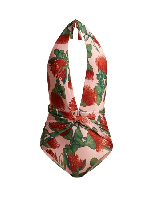 Adriana Degreas Fiore Twisted Halterneck Swimsuit OnceOff