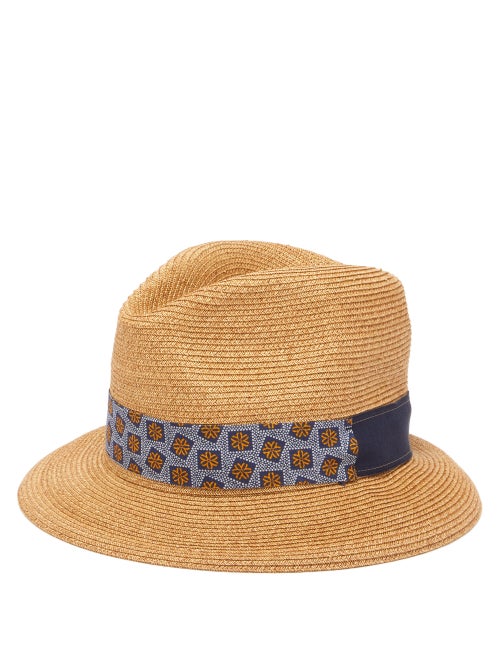 Albertus Swanepoel Donn Mosaic Straw Mosaic Print Panama Hat OnceOff