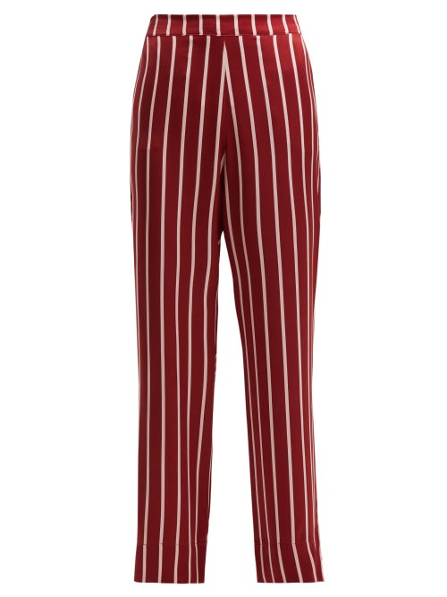 Asceno Striped Sandwashed Silk Pyjama Trousers OnceOff