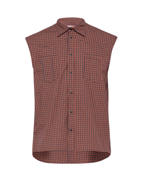Boramy Viguier Western Checked Sleeveless Cotton Shirt OnceOff