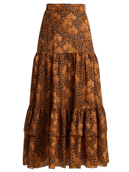 Borgo De Nor Emme Leopard Print Crepe Skirt OnceOff