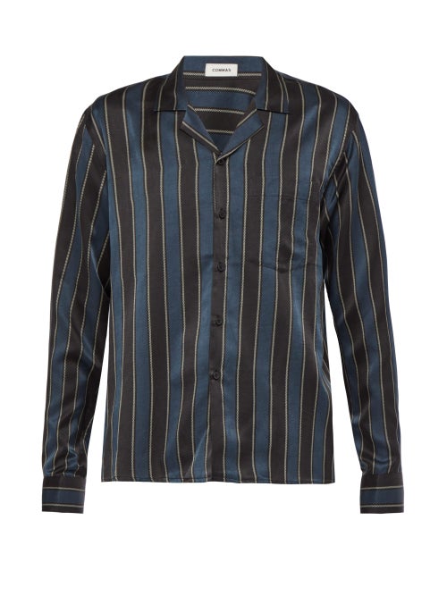Commas Striped Silk And Cotton Blend Poplin Shirt OnceOff
