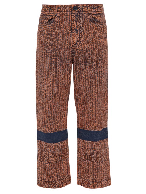 Craig Green Acid Wash Line Stitched Cotton Trousers OnceOff
