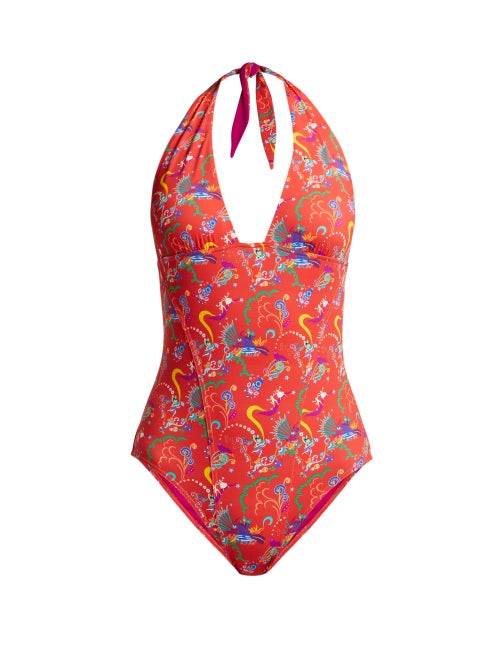 Etro Printed Halterneck Swimsuit OnceOff