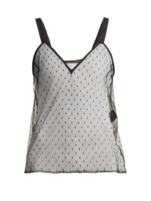 Haider Ackermann  V Neck Polka Dot Lace Cami Top OnceOff