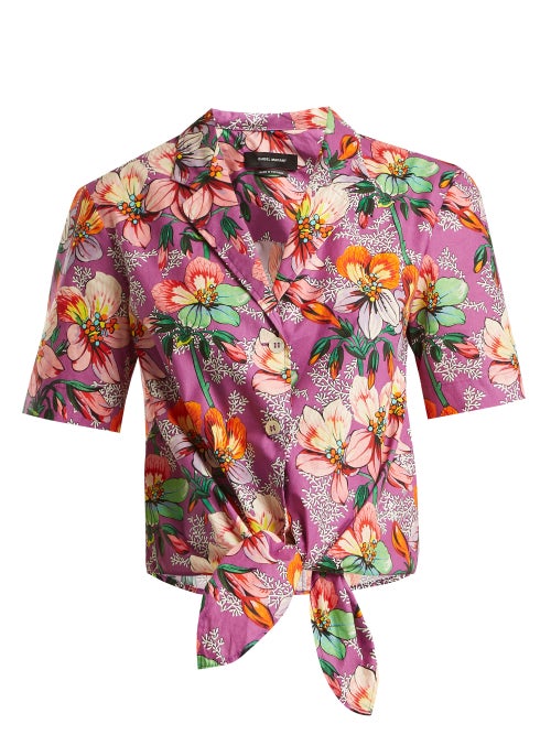 Isabel Marant  Nelia Floral Print Tie Waist Shirt OnceOff