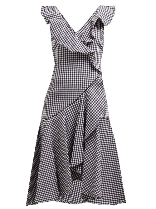 Jonathan Simkhai  Ruffled Gingham Cotton Blend Dress OnceOff