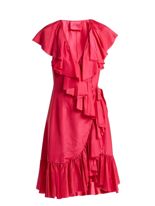 Loup Charmant Ruffled Silk Wrap Dress OnceOff