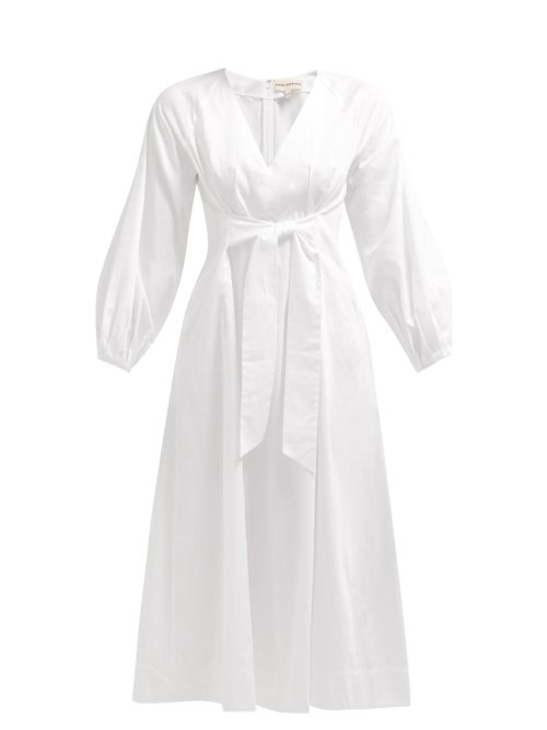 Mara Hoffman  Vivica Tie Front Cotton Midi Dress OnceOff