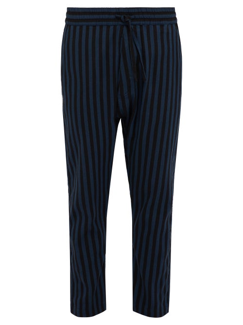 Marrakshi Life Relaxed Fit Striped Cotton Blend Trousers OnceOff
