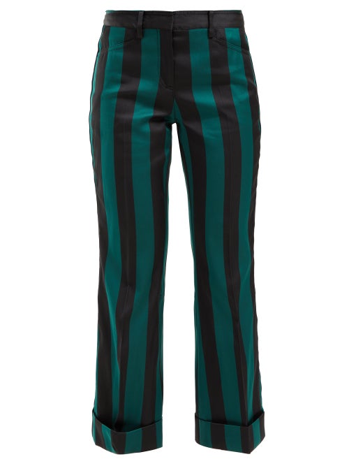 No. 21 Striped Kick Flare Crepe Trousers OnceOff