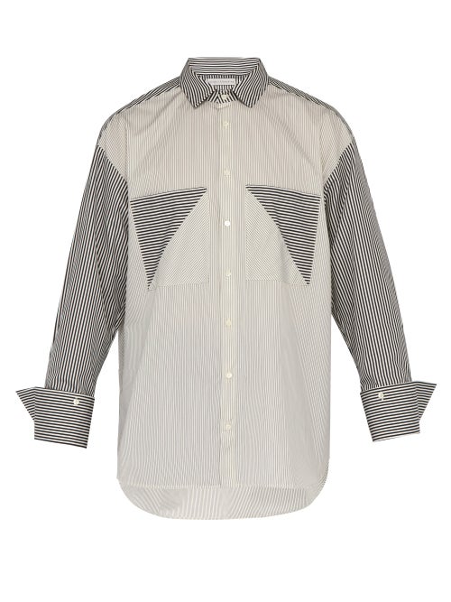 Palmer//Harding Carl Double Patch Pocket Striped Cotton Shirt OnceOff