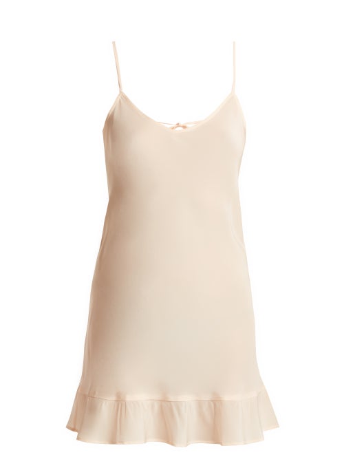 Pour Les Femmes  Ruffled Silk Slip Dress OnceOff