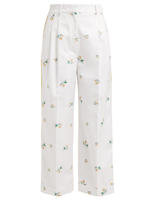 Racil Agadir Floral Embroidered Striped Trousers OnceOff
