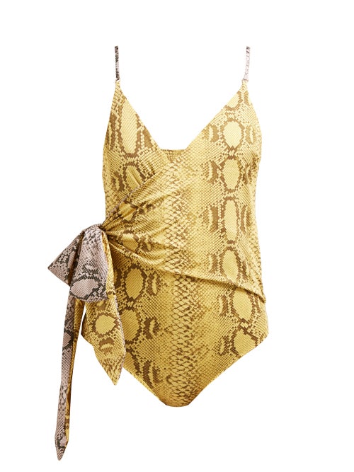 Stella Mccartney Timeless Snake Print Wrap Swimsuit OnceOff