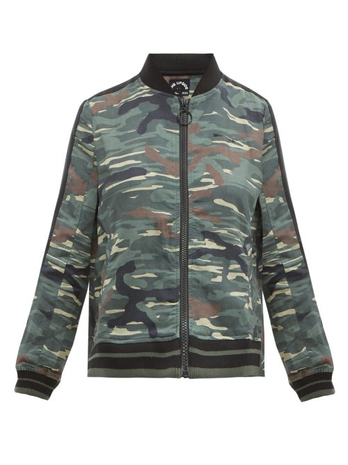 The Upside Army Camouflage Print Linen Blend Jacket OnceOff