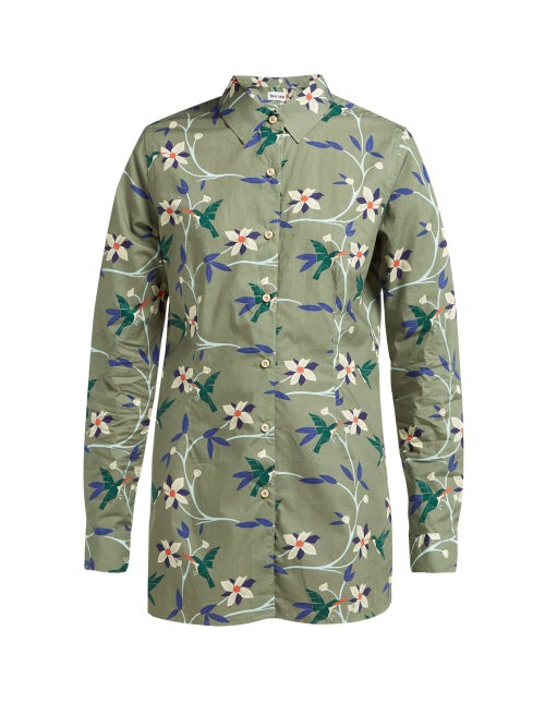 Thorsun Georgie Hummingbird Print Cotton Poplin Shirt OnceOff