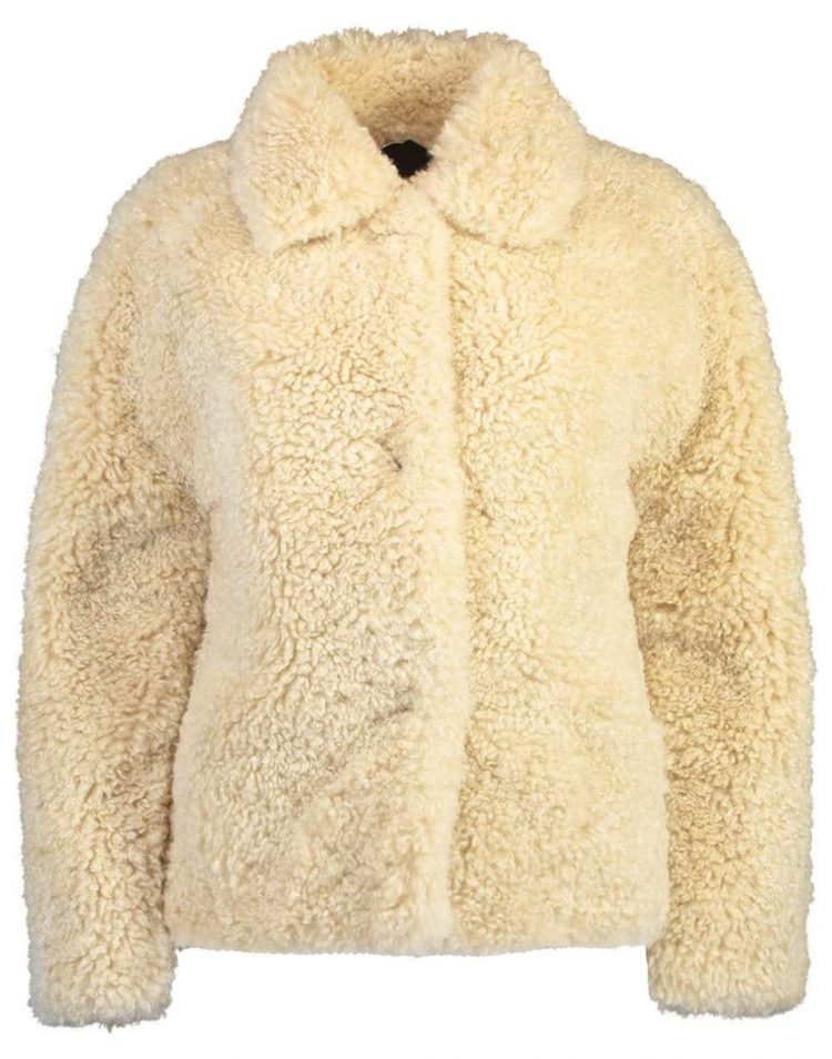 RAG & BONE Rag & Bone hesper faux fur coat in beige.