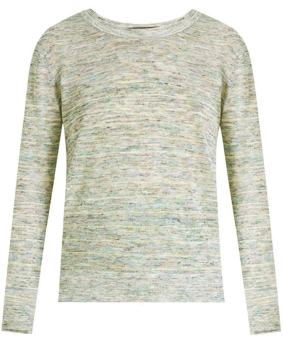 VERONICA BEARD The Veronica Beard green space-dyed Henderson crew-neck pullover is a playful style with everyday ease. Pair the lightweight linen-blend piece with everything from midi skirts to flared jeans. Nylon. Round neck. Long sleeves. Pullover style and relaxed fit. 28% Linen